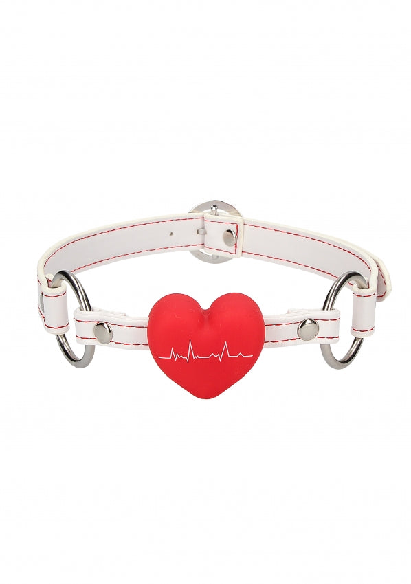 Shots Toys | Ouch! Silicone Heart Gag - Nurse Theme - White