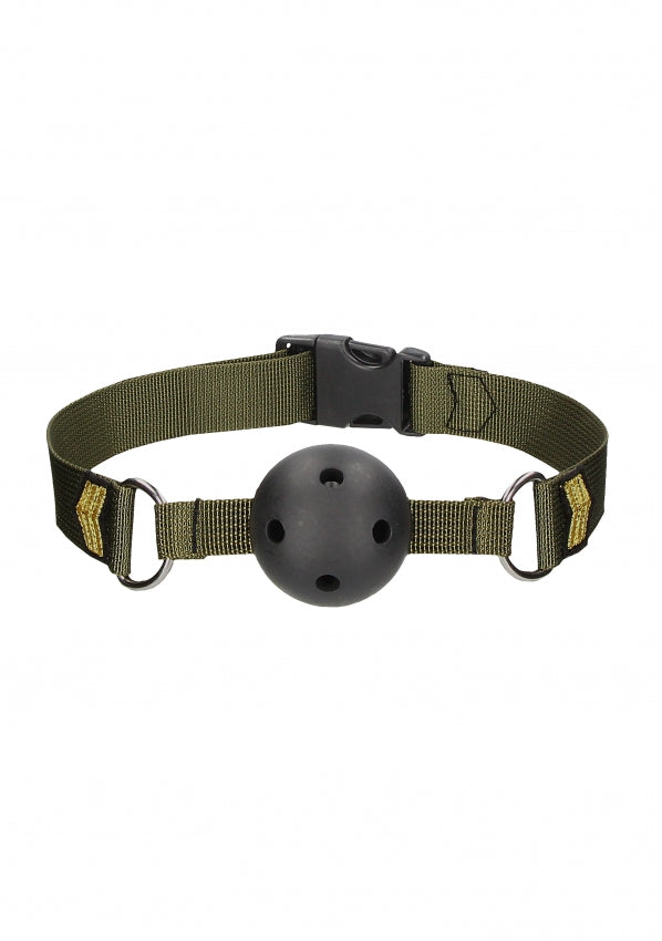 Shots Toys | Ouch! Breathable Ball Gag - Army Theme - Green