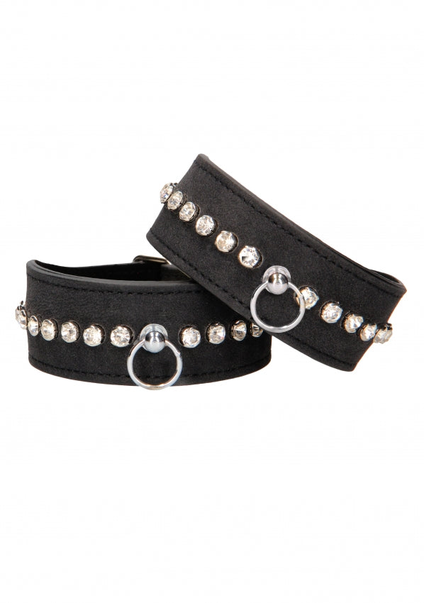 Shots Toys | Ouch! Diamond Studded Ankle Cuffs - Black