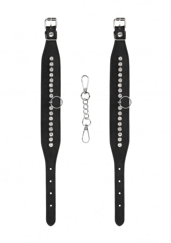 Shots Toys | Ouch! Diamond Studded Ankle Cuffs - Black