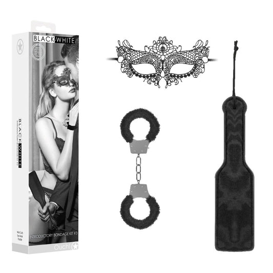 Shots Toys | OUCH! Black & White Introductory Bondage Kit #3 - 3 Piece Set