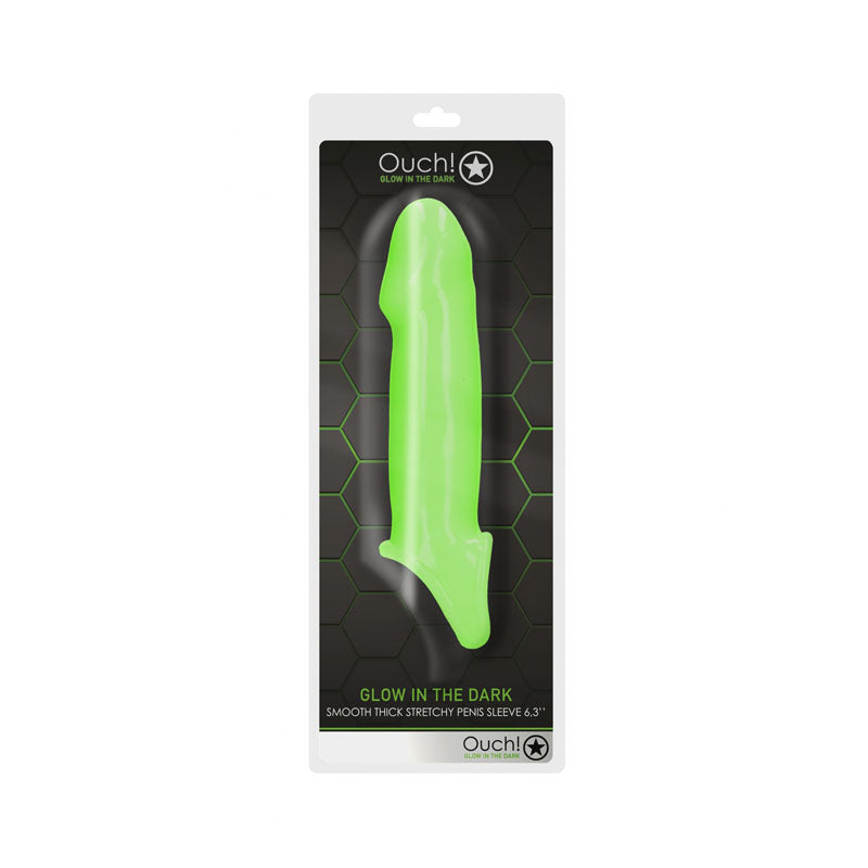 Shots Toys | OUCH! Glow In The Dark Smooth Thick 15.5cm Penis Sleeve