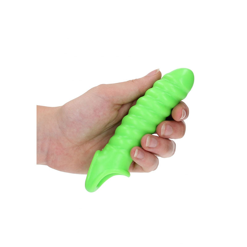 Shots Toys | OUCH! Glow In The Dark Swirl Stretchy 15cm Penis Sleeve