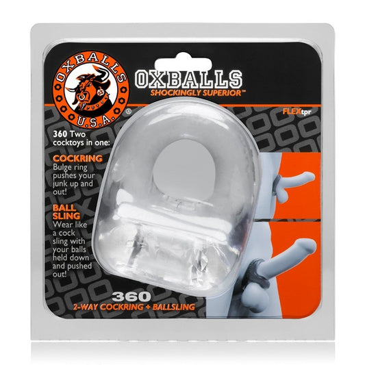 OxBalls 360 dual use cocksling BLACK OXBALLS 360 dual use cocksling CLEAR