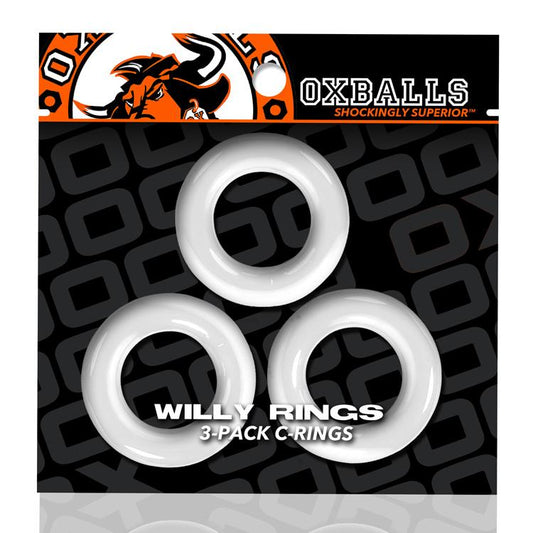 OxBalls Willy Rings Stretchy Cock Rings White - 3 Pack