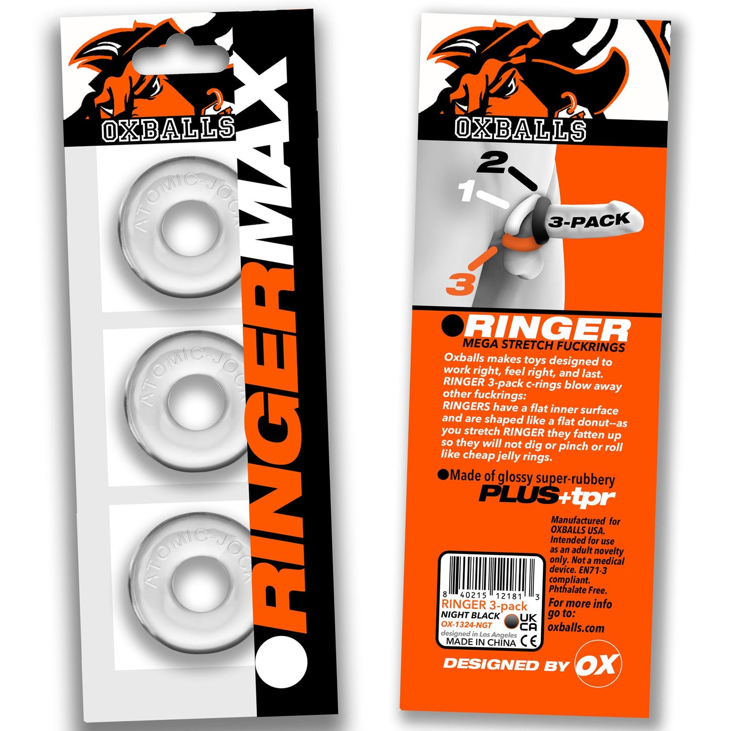 OxBalls RINGER MAX Cock Rings 3-pack CLEAR