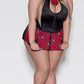 Magic Silk Exposed Lingerie Coed Cutie Plaid Red - Size Q Queen