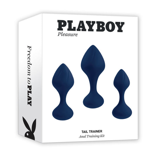 Playboy Pleasure TAIL TRAINER Black Butt Plugs - Set of 3 Sizes