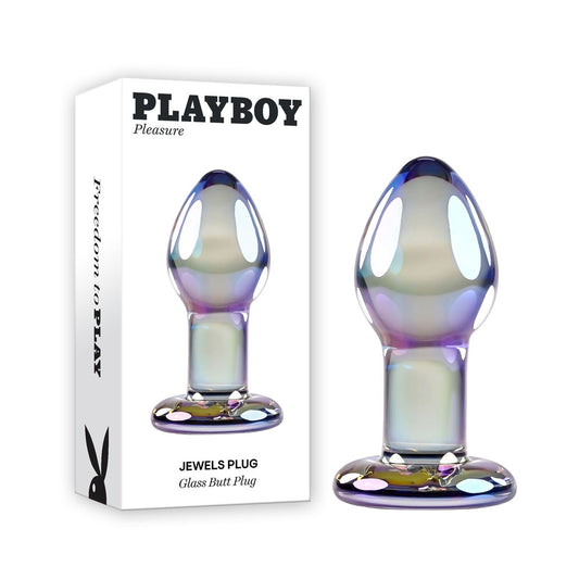 Playboy Pleasure JEWELS PLUG - Clear Glass 8.5cm Butt Plug