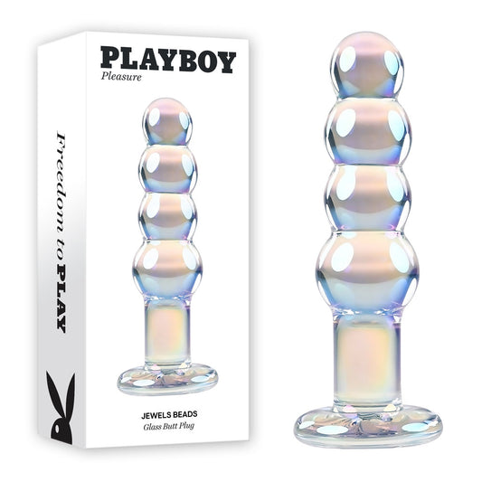 Playboy Pleasure JEWELS PLUG Clear Glass 8.5cm Butt Plug