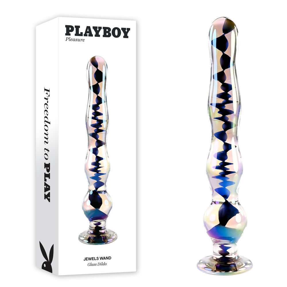 Playboy Pleasure JEWELS WAND Clear Glass 20.3cm Dildo