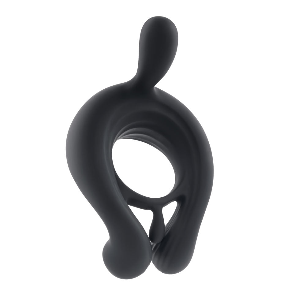 Playboy Pleasure TRIPLE PLAY Black USB Rechargeable Cock Ring w Wireless Remote