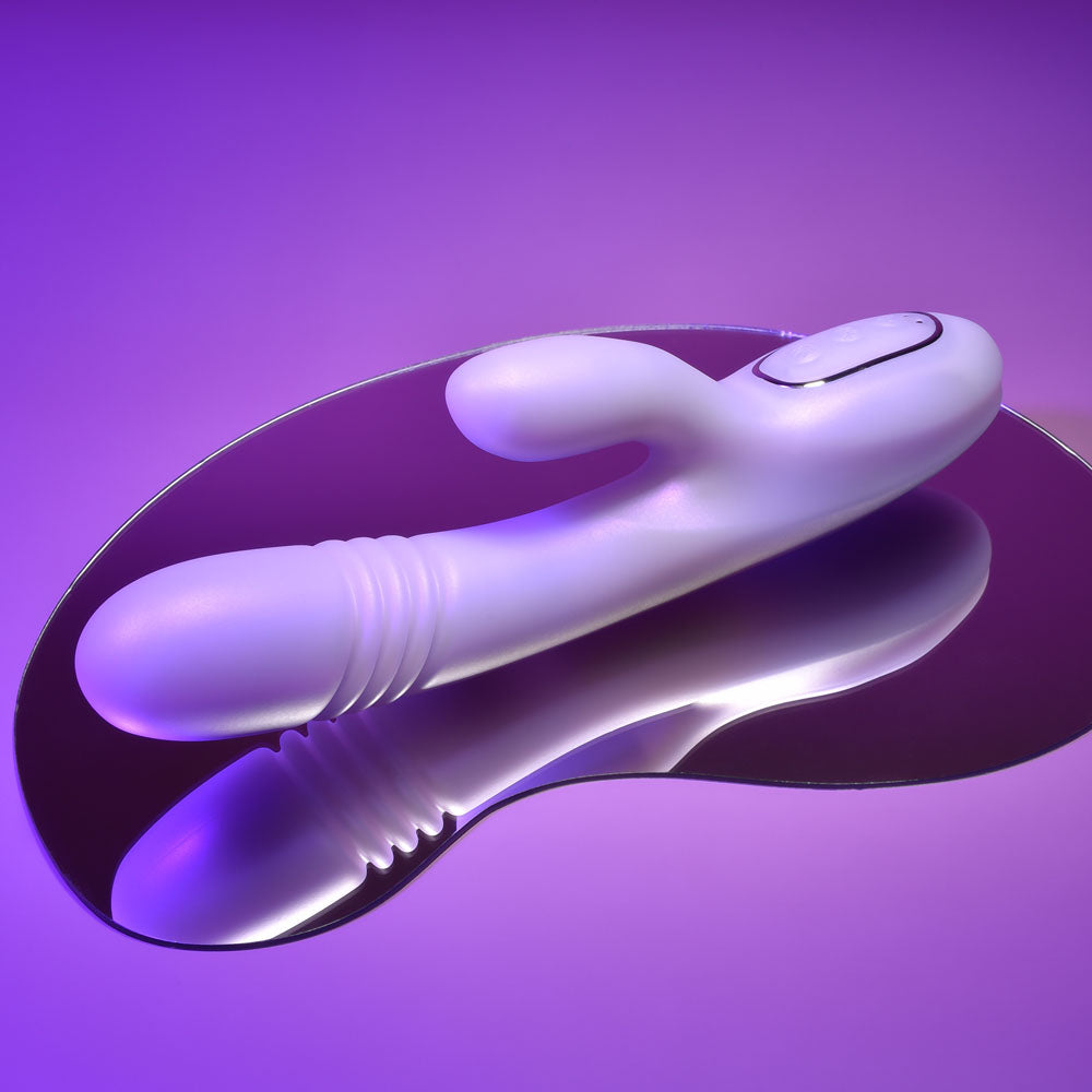 Playboy Pleasure BUMPING BUNNY Opal 22.9 cm USB Thrusting & Warming Vibrator