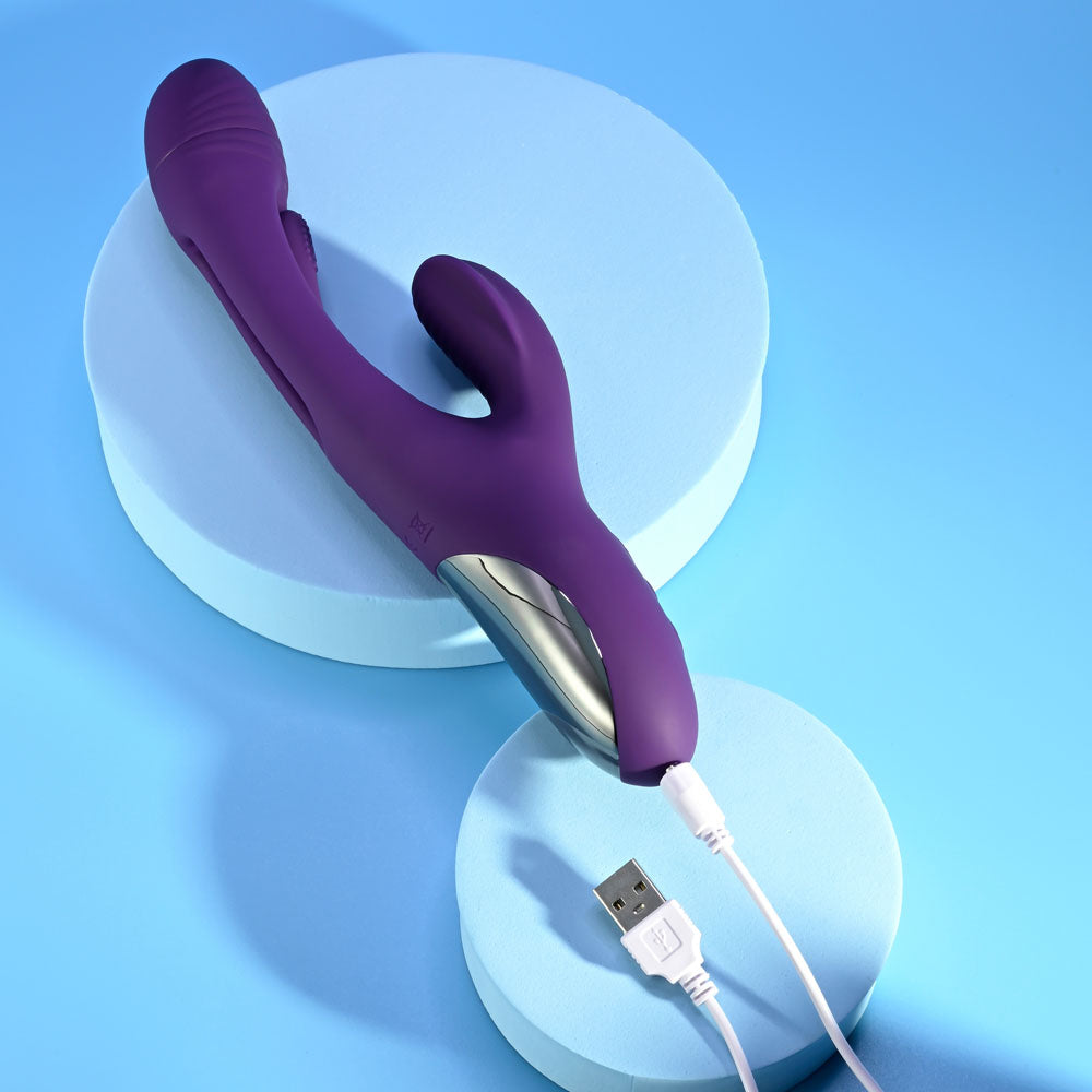 Playboy Pleasure THE THRILL Purple 24.4cm USB Rechargeable Rabbit Vibrator