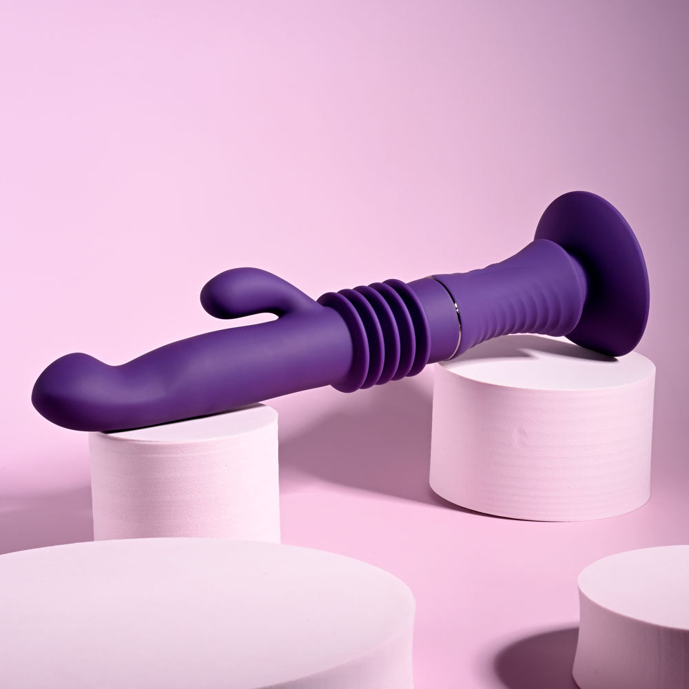 Playboy Pleasure HOPPY ENDING Purple 29.2cm USB Thrusting Rabbit Vibrator