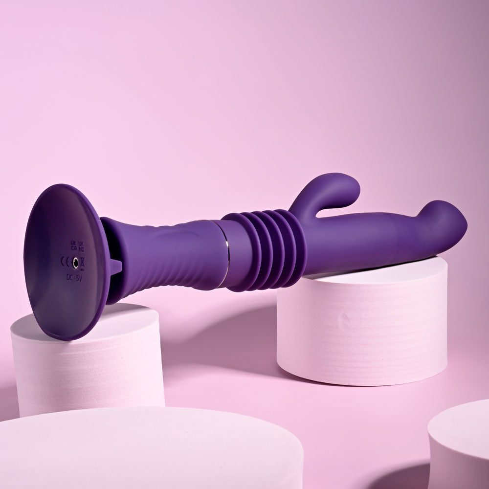 Playboy Pleasure HOPPY ENDING Purple 29.2cm USB Thrusting Rabbit Vibrator