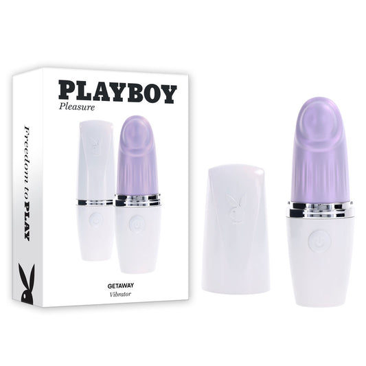 Playboy Pleasure GETAWAY White/Purple 14.2cm USB Rechargeable Tapping Stimulator