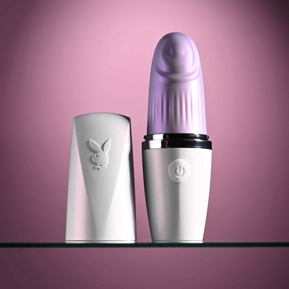 Playboy Pleasure GETAWAY White/Purple 14.2cm USB Rechargeable Tapping Stimulator