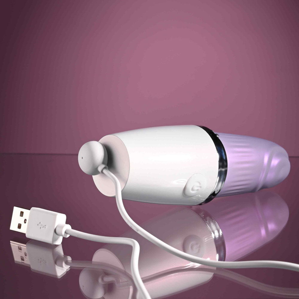 Playboy Pleasure GETAWAY White/Purple 14.2cm USB Rechargeable Tapping Stimulator