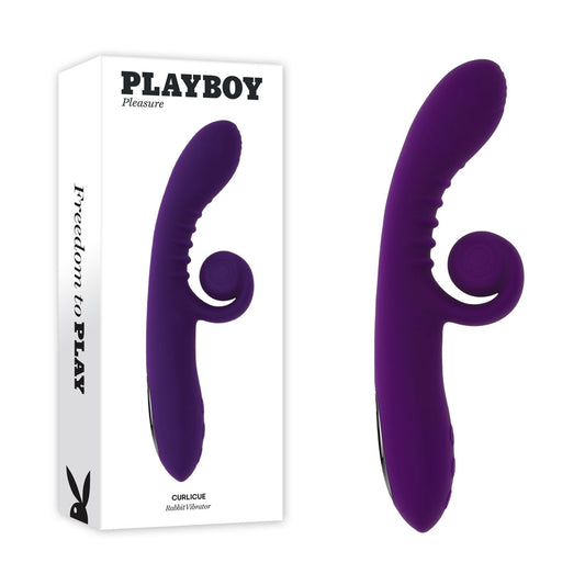 Playboy CURLICUE Purple 23.5cm USB Rechargeable Rabbit Vibrator