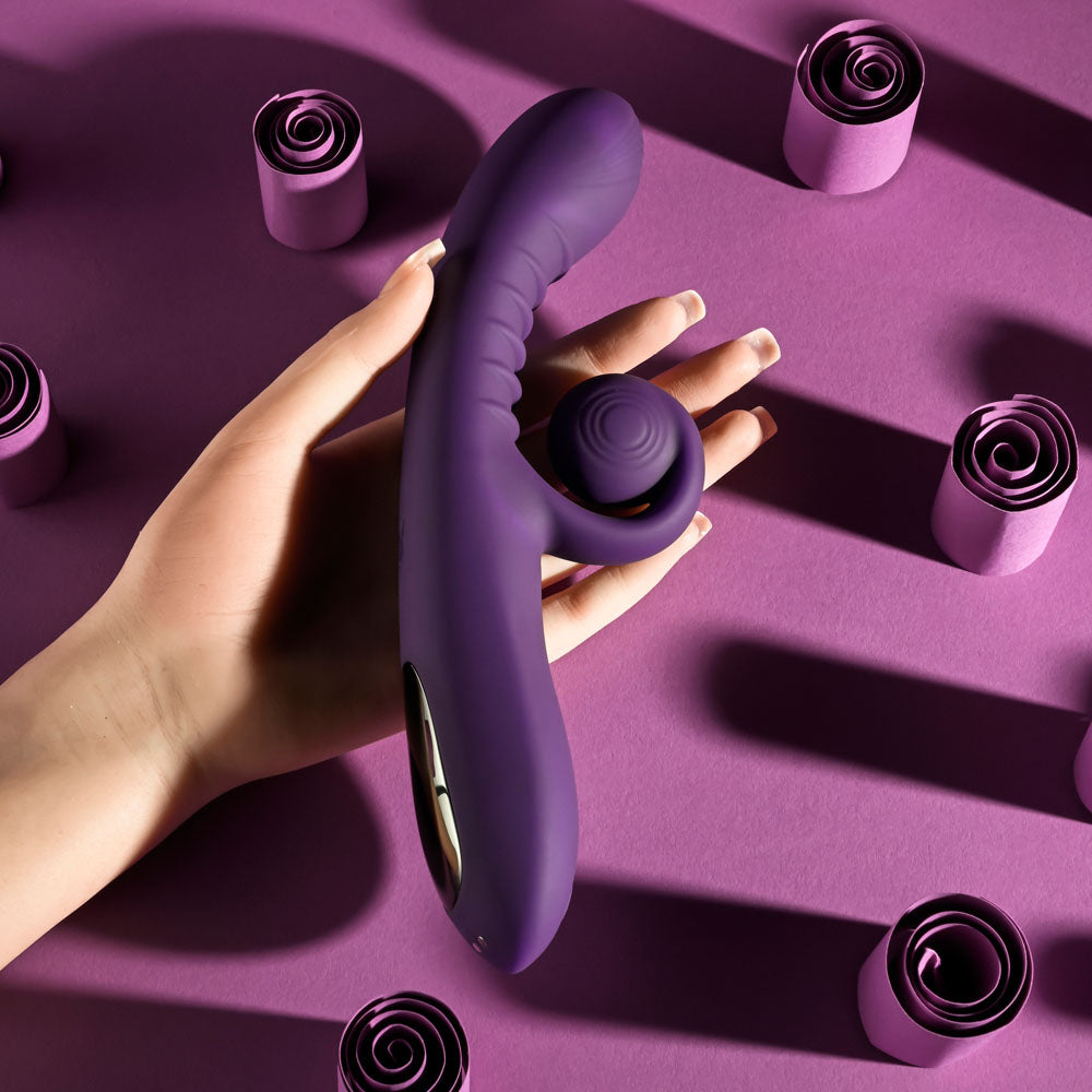 Playboy CURLICUE Purple 23.5cm USB Rechargeable Rabbit Vibrator