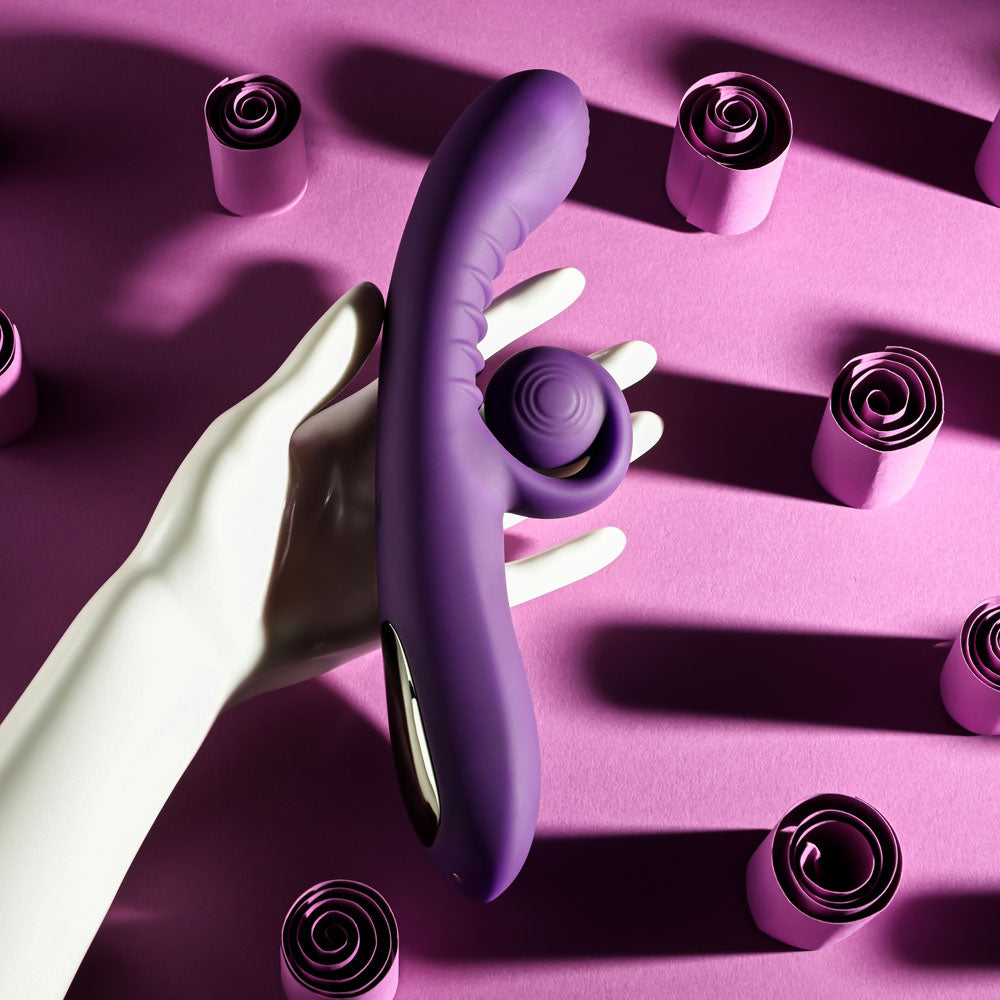 Playboy CURLICUE Purple 23.5cm USB Rechargeable Rabbit Vibrator