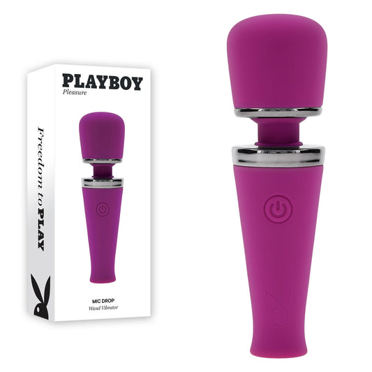 Playboy Pleasure MIC DROP Purple 11.4cm USB Rechargeable Mini Massage Wand