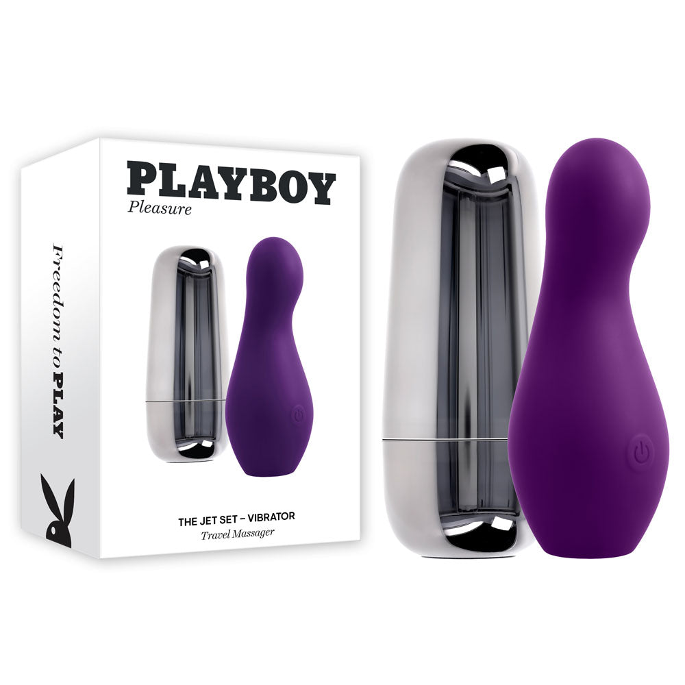 Playboy Pleasure THE JET SET - VIBRATOR Purple 10.2cm Vibrator with Self Charging Case