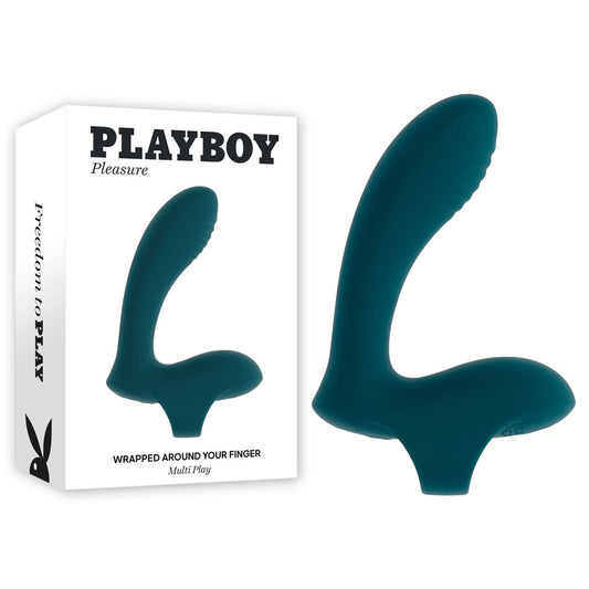 Playboy Pleasure WRAPPED AROUND YOUR FINGER Green Rechargeable Finger Stimulator