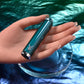 Playboy Pleasure EMERALD Blue 9.1cm USB Rechargeable Glass Tipped Bullet Vibrator