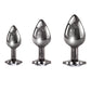 Playboy Pleasure PLEASURE 3 WAYS Metal Butt Plugs - Set of 3 Sizes