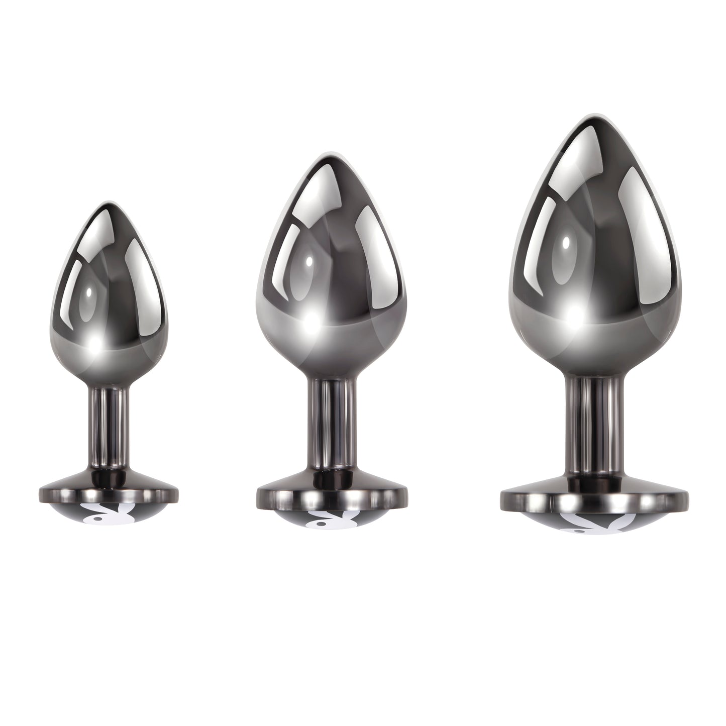 Playboy Pleasure PLEASURE 3 WAYS Metal Butt Plugs - Set of 3 Sizes