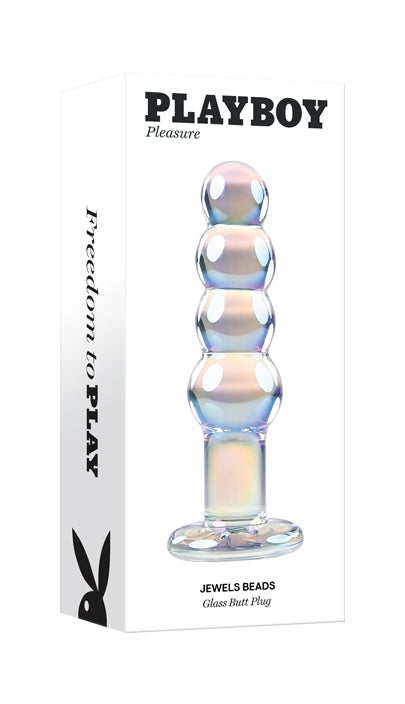 Playboy Pleasure JEWELS PLUG Clear Glass 8.5cm Butt Plug