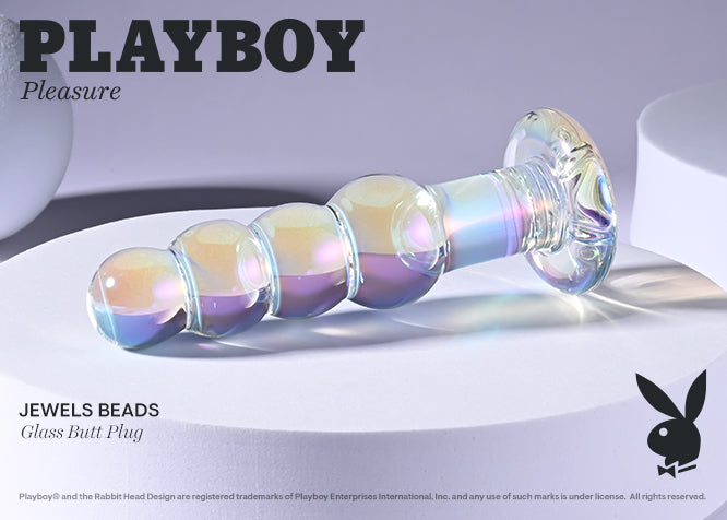 Playboy Pleasure JEWELS PLUG Clear Glass 8.5cm Butt Plug