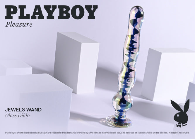 Playboy Pleasure JEWELS WAND Clear Glass 20.3cm Dildo