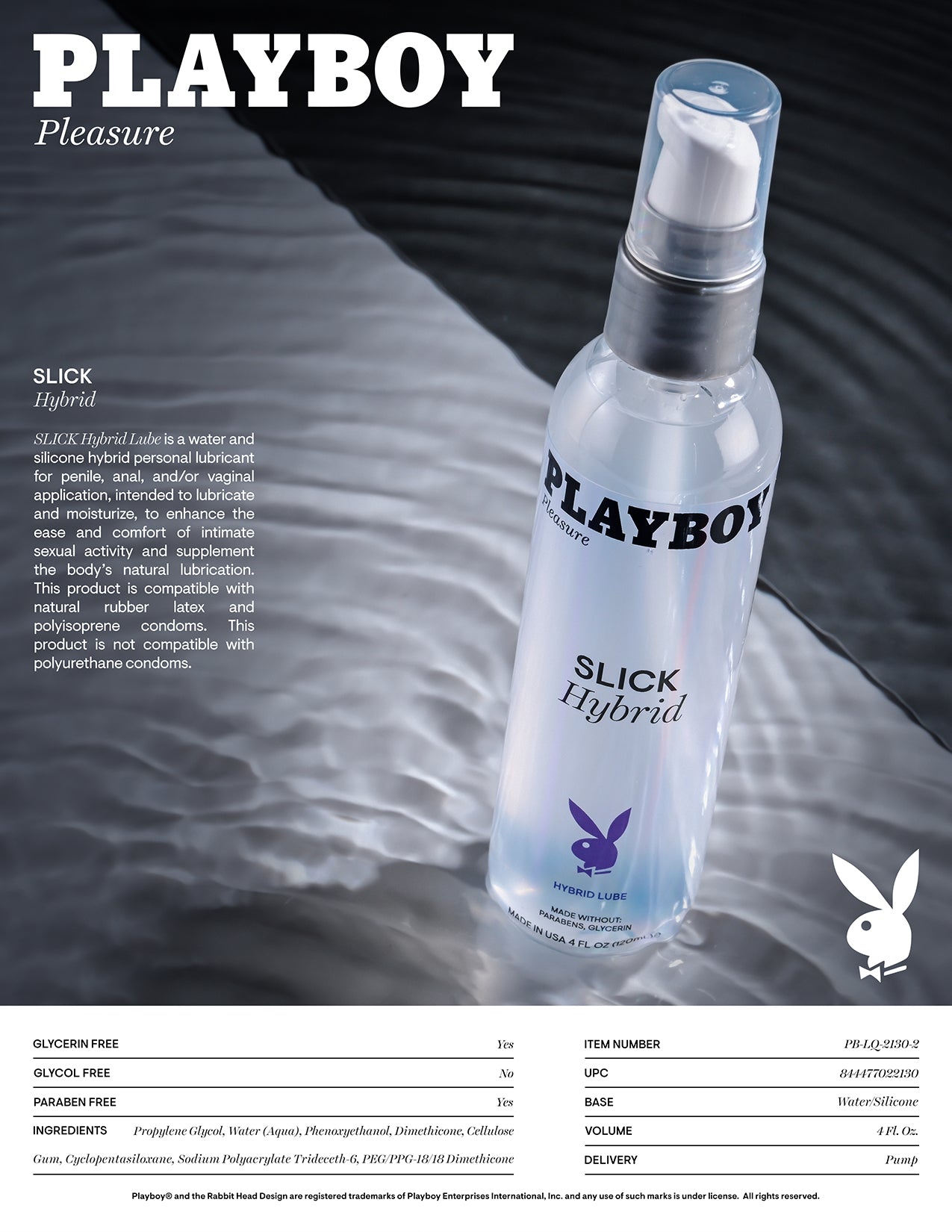 Playboy Pleasure SLICK Hybrid Lubricant 120ml