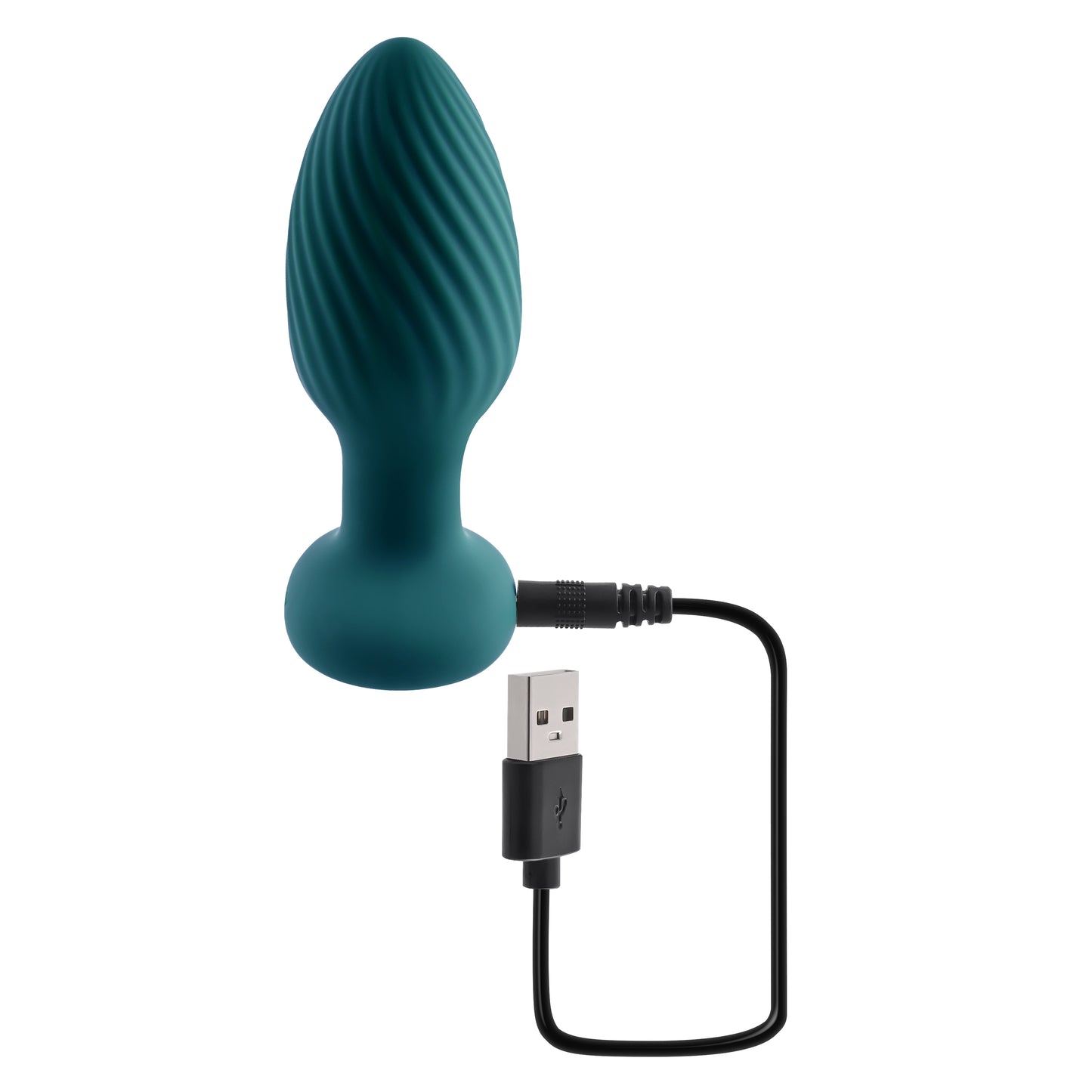 Playboy Pleasure SPINNING TAIL TEASER Blue 9.7cm Vibrating & Rotating Butt Plug with Wireless Remote