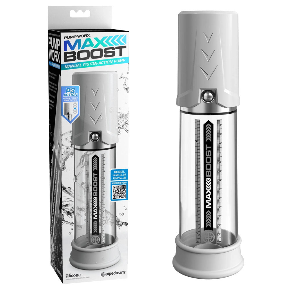 Pipedream Pump Worx Max Boost - White Penis Pump