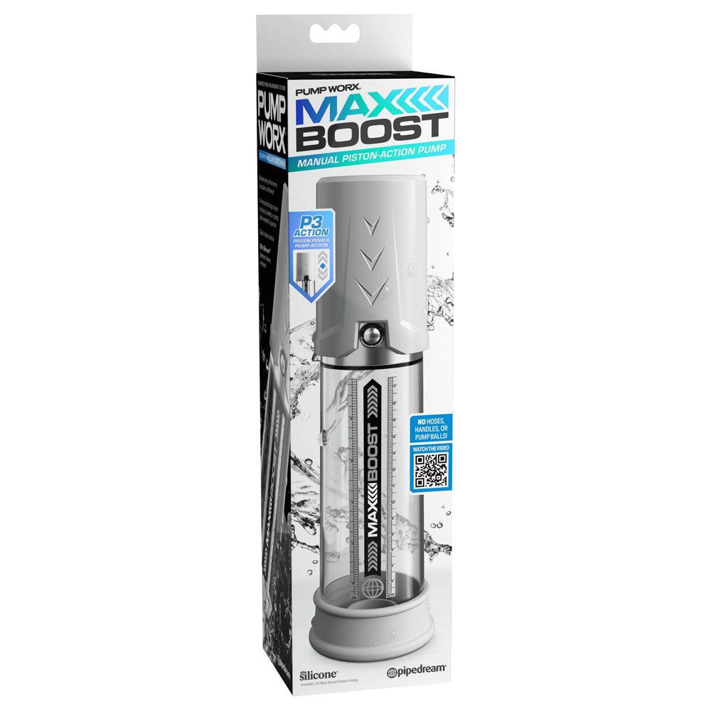 Pipedream Pump Worx Max Boost - White Penis Pump