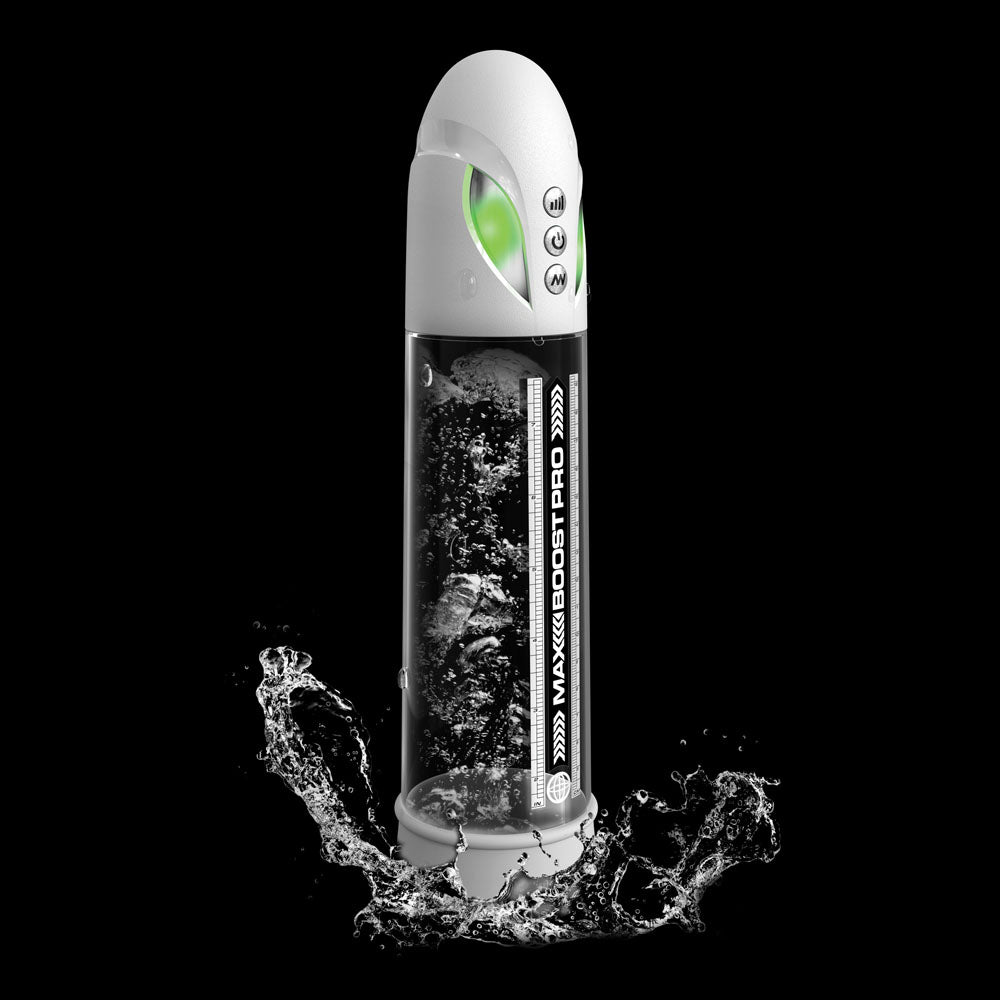 Pipedream Pump Worx Max Boost Pro Flow - White/Clear USB Rechargeable Waterproof Auto Penis Pump