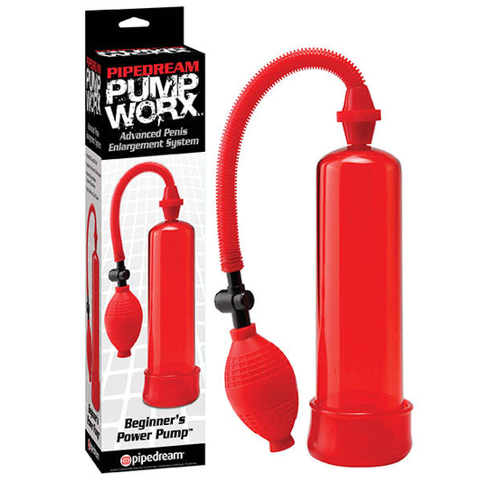 Pipedream Pump Worx Beginner's Power Pump - Red Penis Pump