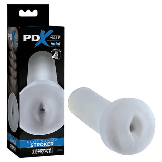 Pipedream PDX Male Pump & Dump Stroker - Clear Male Ass Stroker