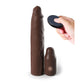 Pipedream | Fantasy X-Tensions Elite 3" Vibrating Mega X-tension with Remote - Brown 7.6cm USB Rechargeable Vibrating Penis Extender Sleeve