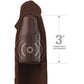 Pipedream | Fantasy X-Tensions Elite 3" Vibrating Mega X-tension with Remote - Brown 7.6cm USB Rechargeable Vibrating Penis Extender Sleeve