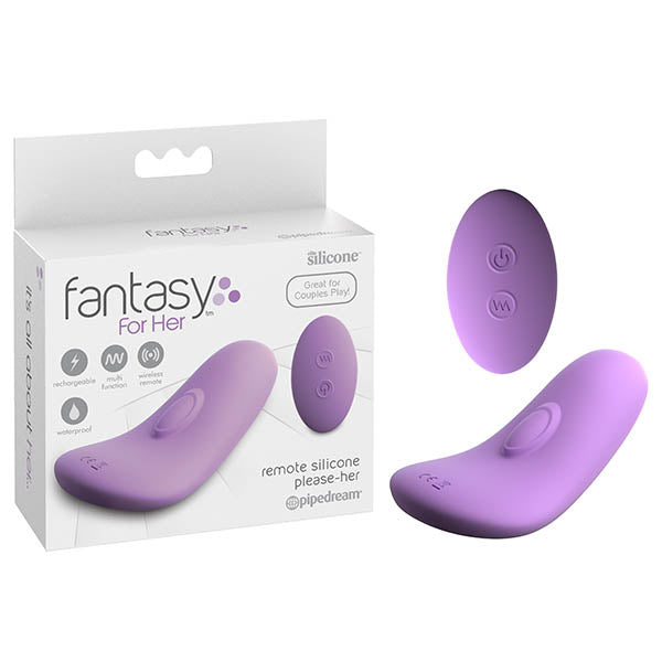 Pipedream Fantasy For Her Remote Silicone Please-Her - Purple USB Rechargeable Stimulator with Wireless Remote