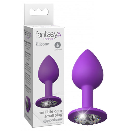 Pipedream Fantasy For Her Little Gem Small Plug - Purple 7.2cm Butt Plug with Jewel Base