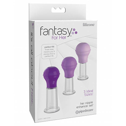 Pipedream Fantasy For Her Nipple Enhancer Set - Nipple Pump Set - Set of 3 Sizes