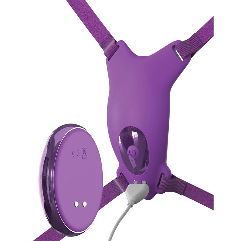 Pipedream Fantasy For Her Ultimate Butterfly Purple USB Rechargeable Strap-On Stimulator