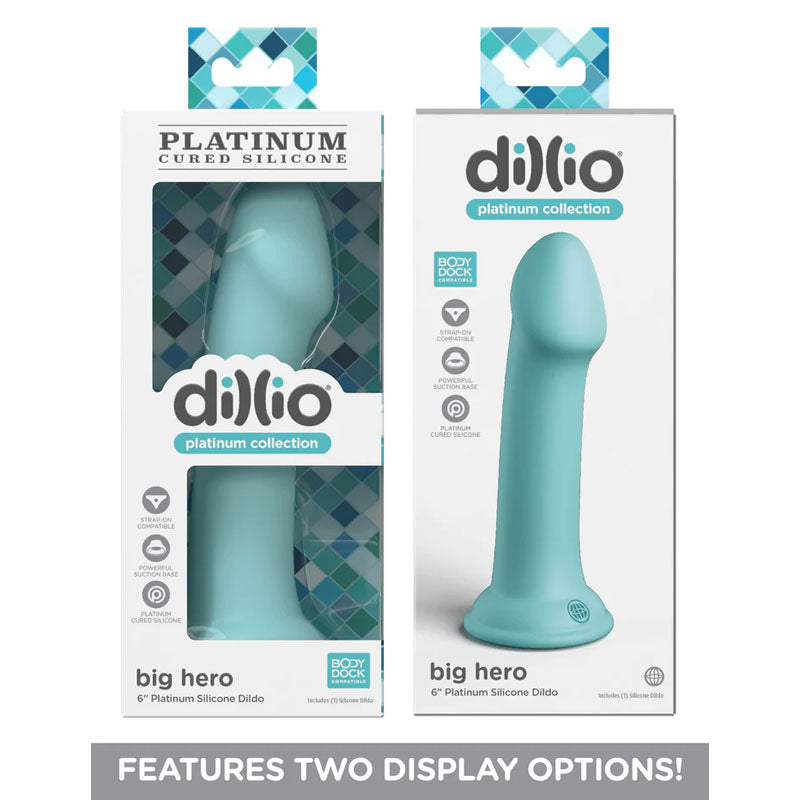 Pipedream Dillio Platinum Big Hero - Teal 15.2cm (6") Dong