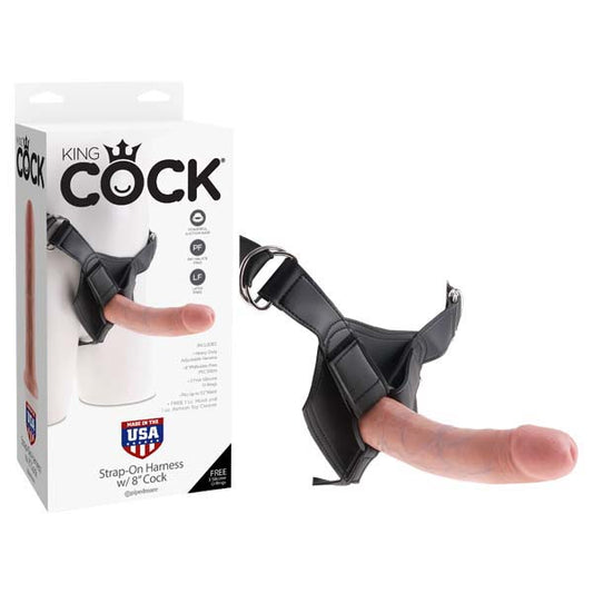 Pipedream King Cock Strap-On Harness With 8" Cock Flesh 20.3cm Strap-On Dildo